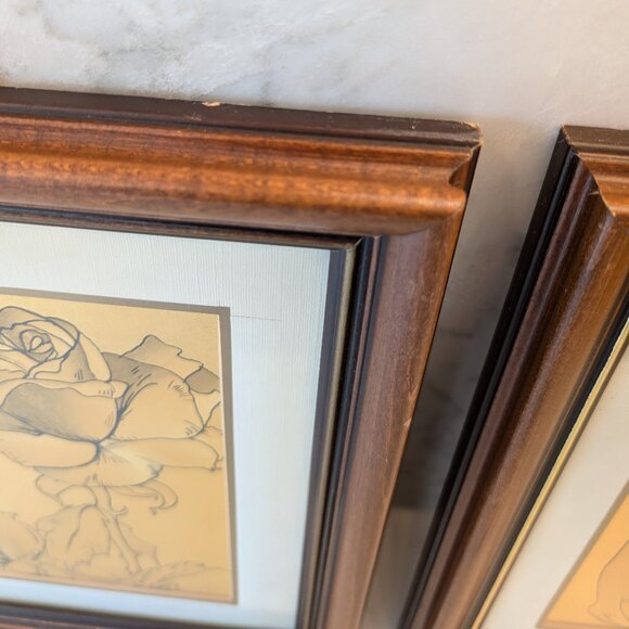 Vintage Metallic Rose and Flower Art - Picture 4 of 13